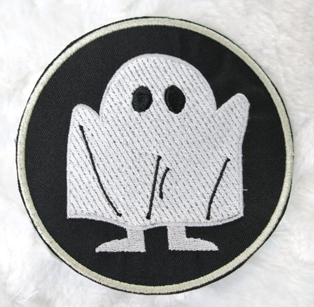 Embroidery Patch Ghost Adorable Cute Patch IRON-ON (3" x 3" Inches)